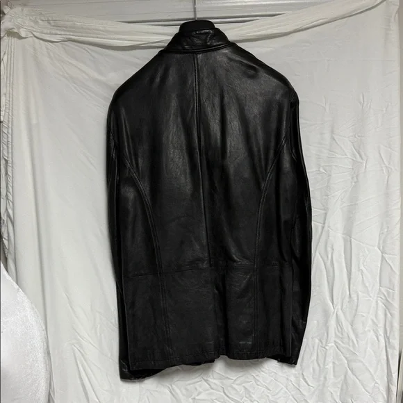 Giorgio Armani Men's Black Leather Jacket - Picture 3 of 10